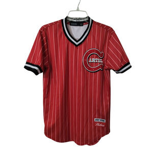 M634) Hudson Outerwear Cartel El Chapo  No. 17 Red Pinstripe Jersey Small